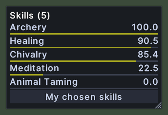 Skill Tracker, auto-lock