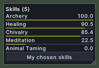 Skill Tracker, chosen