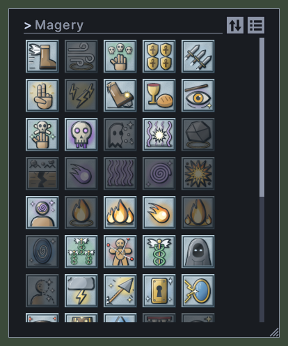 Spellbook, grid
